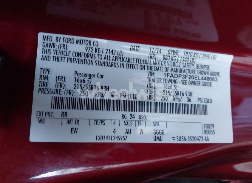 Photo 9 of 2014 Ford Focus SE (VIN 1FADP3F26EL448083)