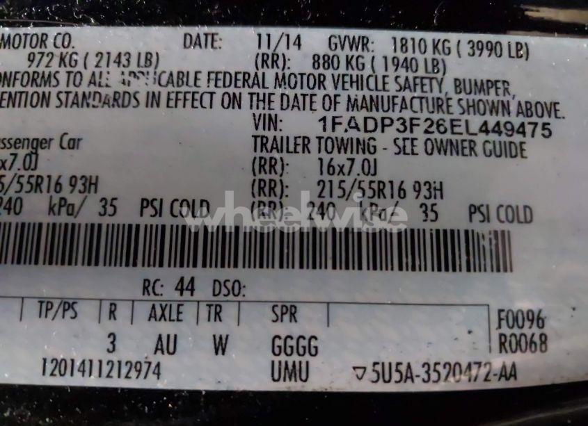 Photo 9 of 2014 Ford Focus SE (VIN 1FADP3F26EL449475)