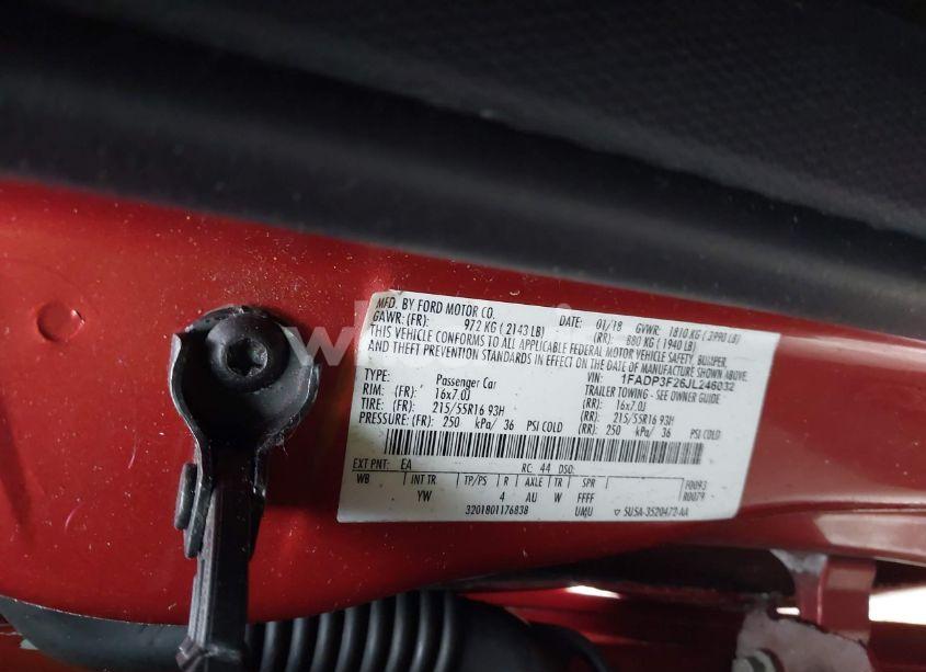 Photo 9 of 2018 Ford Focus SE (VIN 1FADP3F26JL246032)