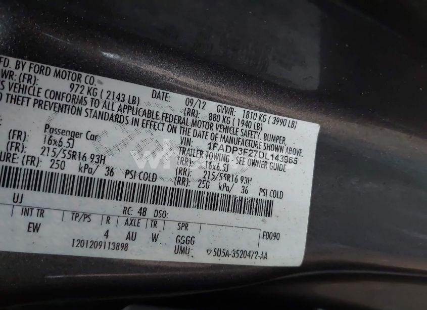 Photo 9 of 2013 Ford Focus SE (VIN 1FADP3F27DL143965)