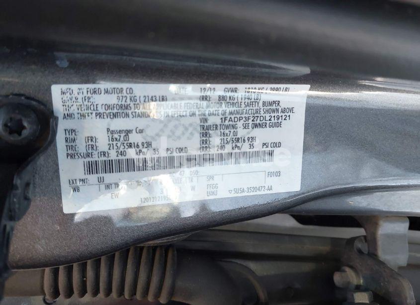 Photo 9 of 2013 Ford Focus SE (VIN 1FADP3F27DL219121)