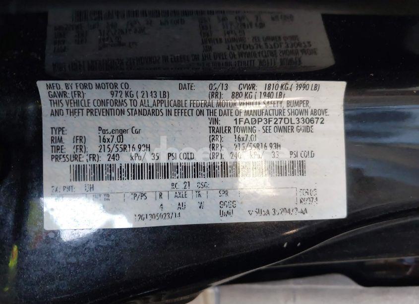 Photo 9 of 2013 Ford Focus SE (VIN 1FADP3F27DL330672)