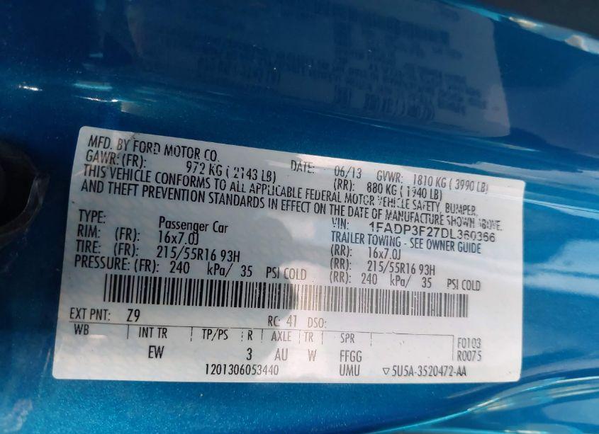 Photo 9 of 2013 Ford Focus SE (VIN 1FADP3F27DL360366)