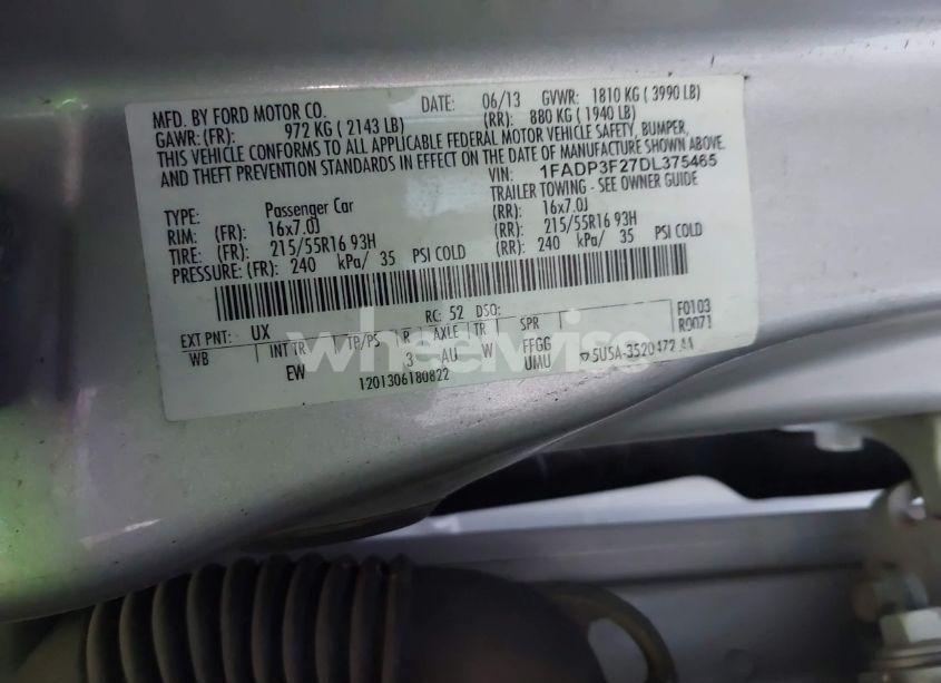 Photo 9 of 2013 Ford Focus SE (VIN 1FADP3F27DL375465)