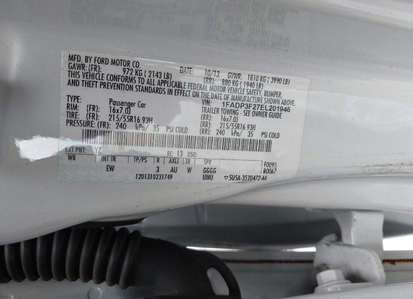 Photo 9 of 2014 Ford Focus SE (VIN 1FADP3F27EL201946)