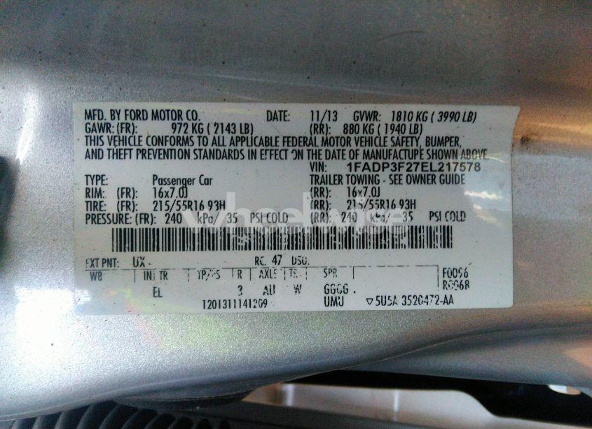 Photo 9 of 2014 Ford Focus SE (VIN 1FADP3F27EL217578)