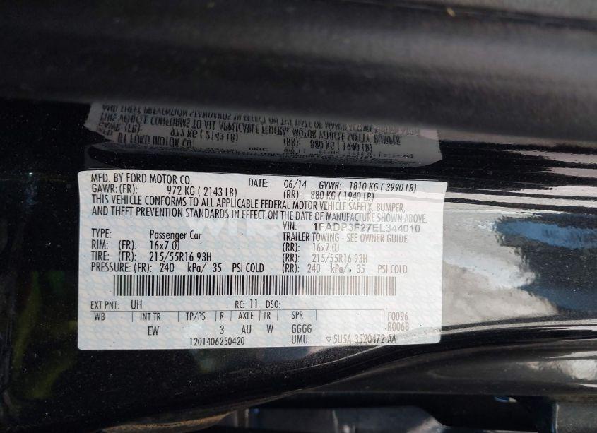 Photo 9 of 2014 Ford Focus SE (VIN 1FADP3F27EL344010)