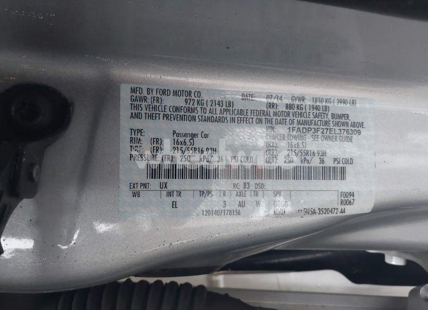 Photo 9 of 2014 Ford Focus SE (VIN 1FADP3F27EL376309)