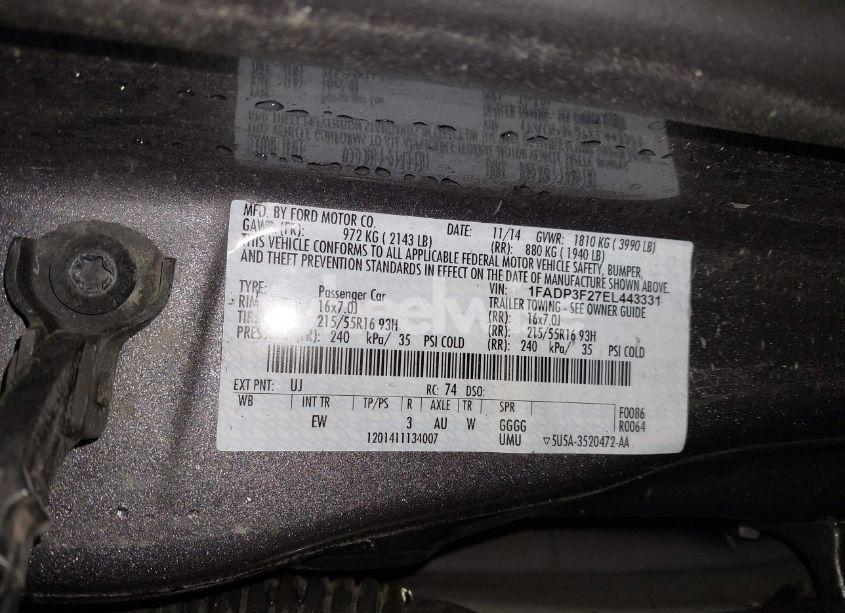 Photo 9 of 2014 Ford Focus SE (VIN 1FADP3F27EL443331)