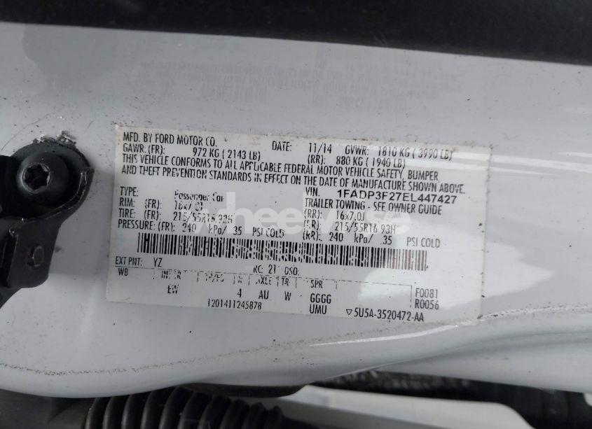 Photo 9 of 2014 Ford Focus SE (VIN 1FADP3F27EL447427)