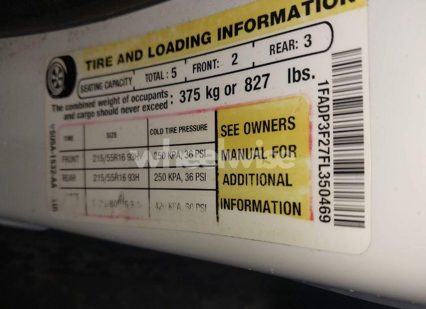 Photo 9 of 2015 Ford Focus SE (VIN 1FADP3F27FL350469)