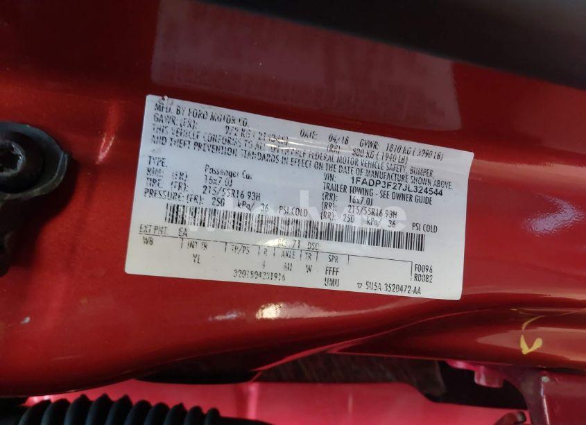 Photo 9 of 2018 Ford Focus SE (VIN 1FADP3F27JL324544)