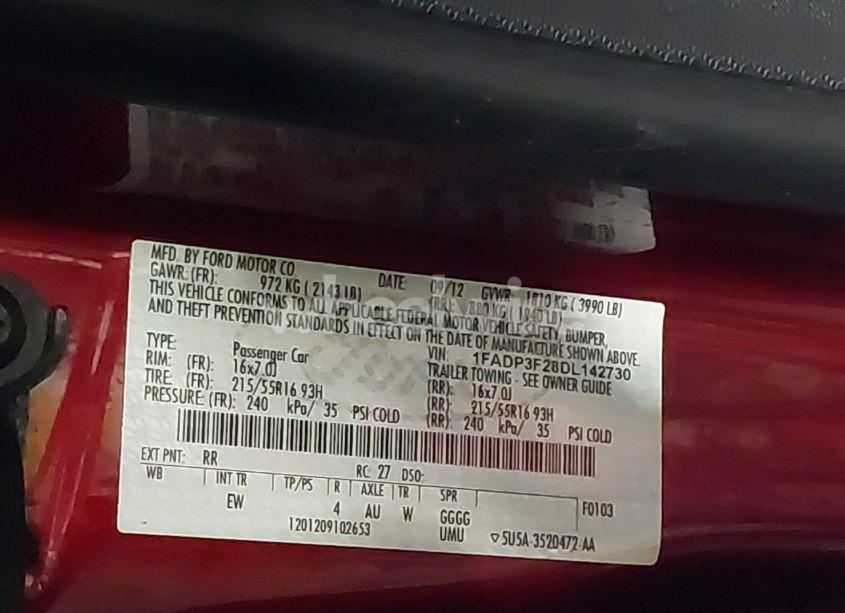 Photo 9 of 2013 Ford Focus SE (VIN 1FADP3F28DL142730)