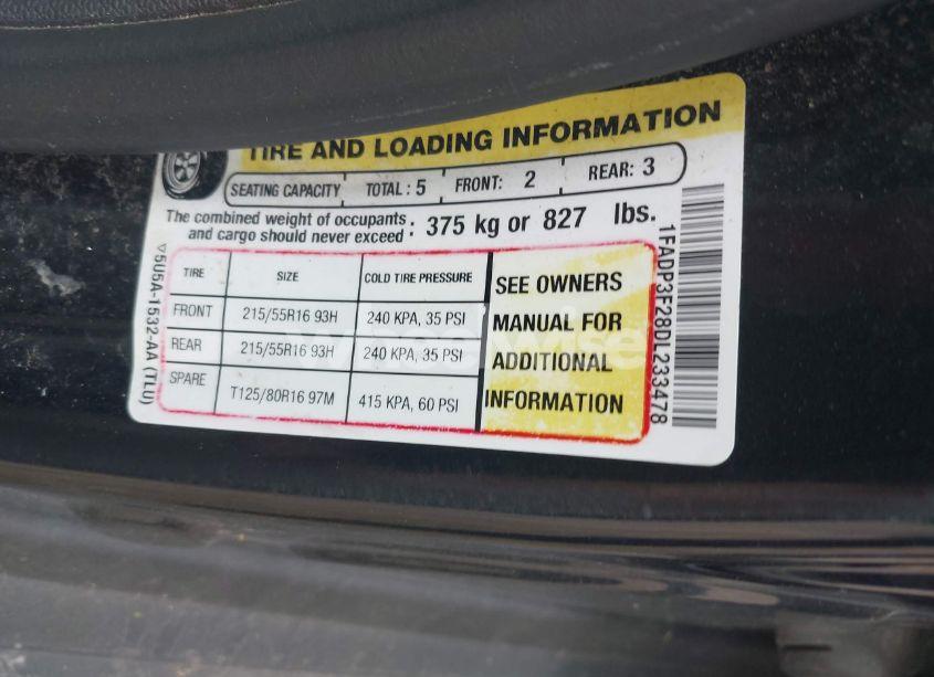 Photo 9 of 2013 Ford Focus SE (VIN 1FADP3F28DL233478)