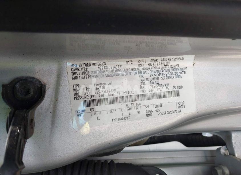 Photo 9 of 2013 Ford Focus SE (VIN 1FADP3F28DL307076)