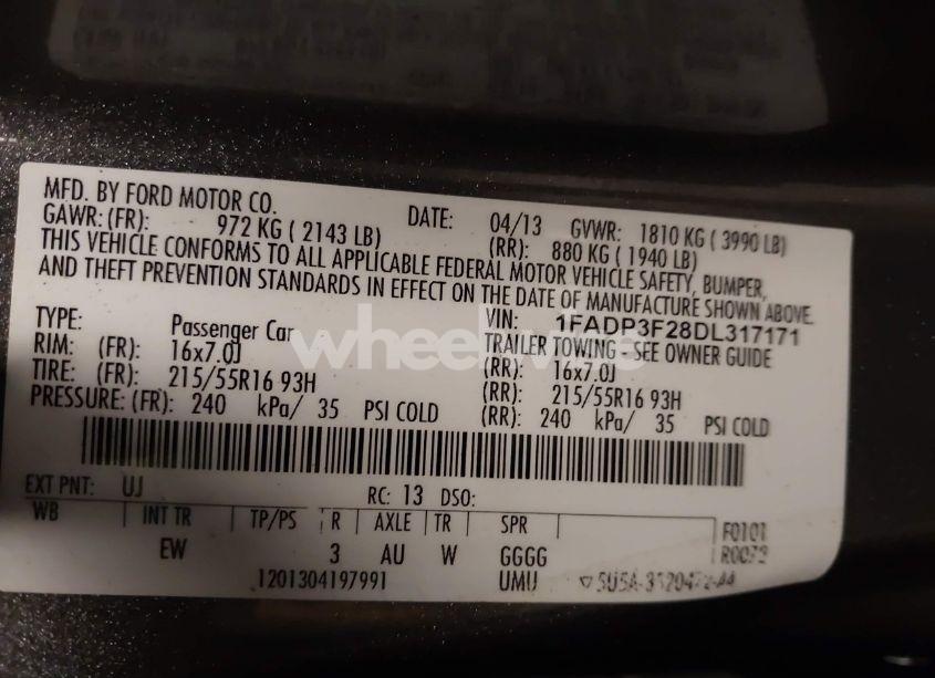 Photo 9 of 2013 Ford Focus SE (VIN 1FADP3F28DL317171)