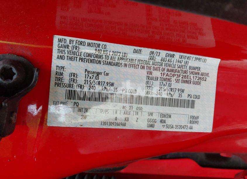 Photo 9 of 2014 Ford Focus SE (VIN 1FADP3F28EL172652)