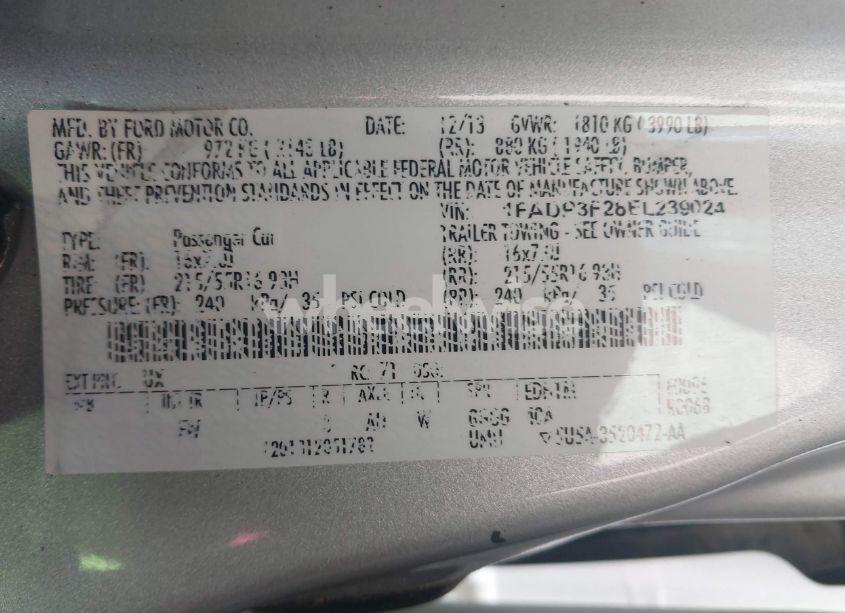 Photo 9 of 2014 Ford Focus SE (VIN 1FADP3F28EL239024)