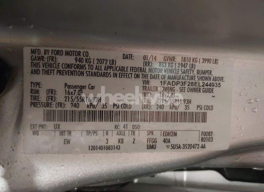 Photo 9 of 2014 Ford Focus SE (VIN 1FADP3F28EL244935)