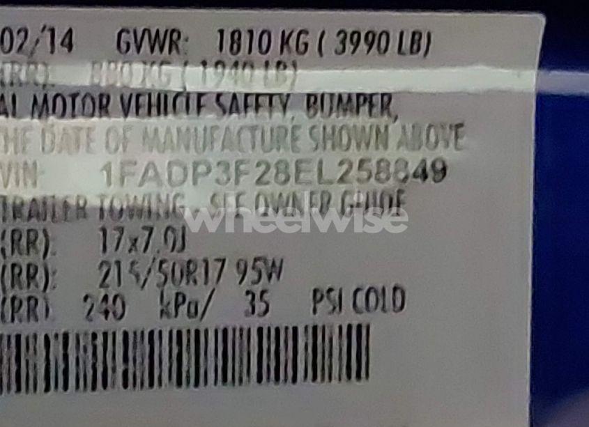 Photo 9 of 2014 Ford Focus SE (VIN 1FADP3F28EL258849)