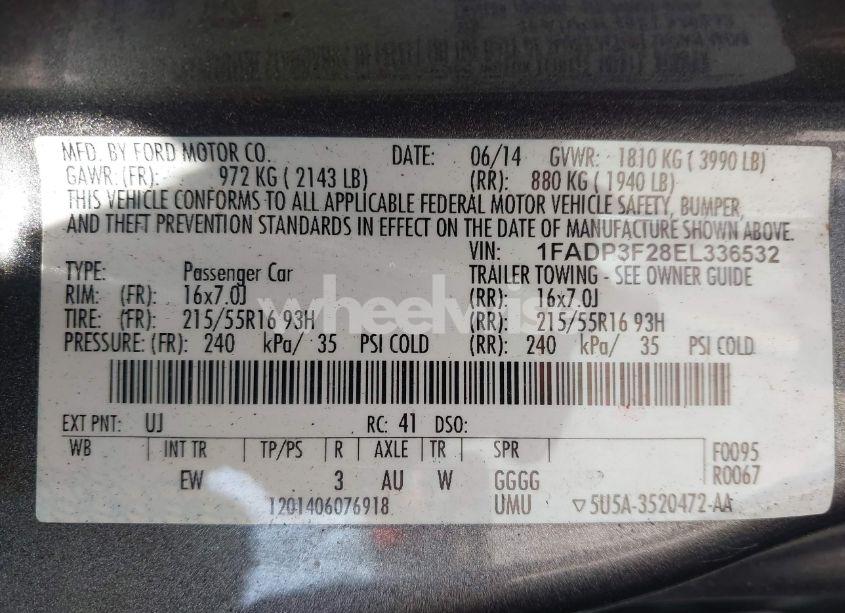 Photo 9 of 2014 Ford Focus SE (VIN 1FADP3F28EL336532)