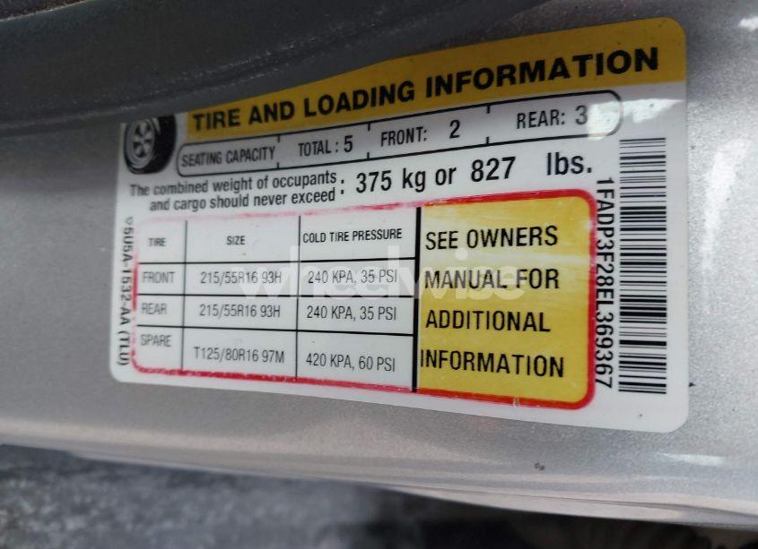 Photo 9 of 2014 Ford Focus SE (VIN 1FADP3F28EL369367)