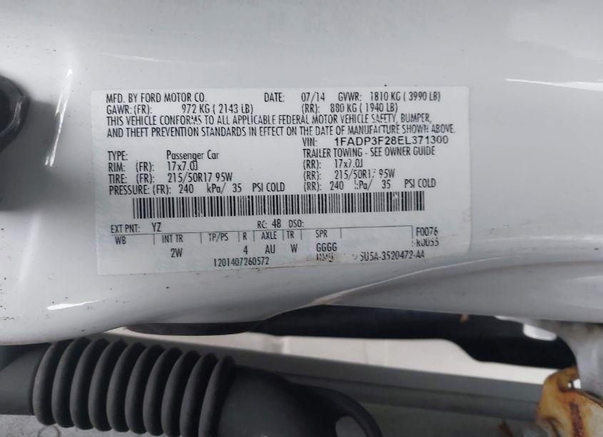 Photo 9 of 2014 Ford Focus SE (VIN 1FADP3F28EL371300)