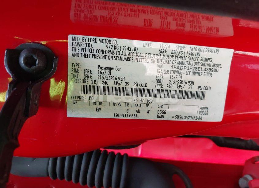 Photo 9 of 2014 Ford Focus SE (VIN 1FADP3F28EL438980)