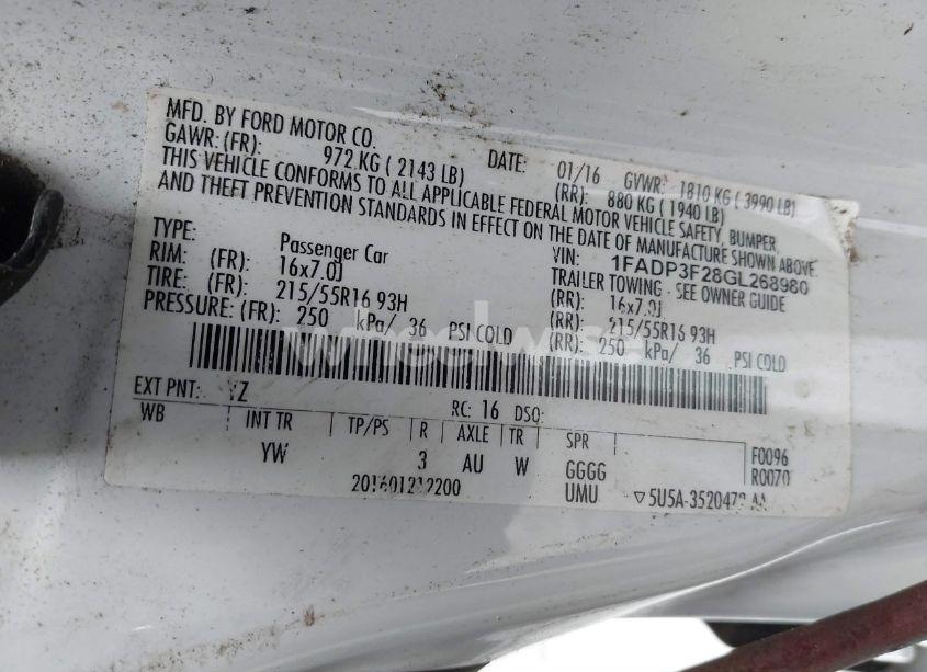 Photo 9 of 2016 Ford Focus SE (VIN 1FADP3F28GL268980)