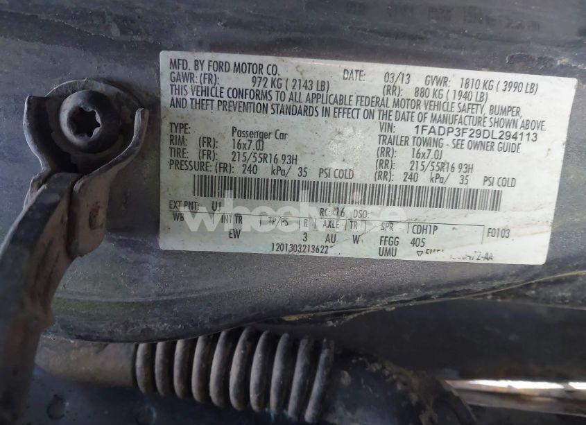 Photo 9 of 2013 Ford Focus SE (VIN 1FADP3F29DL294113)