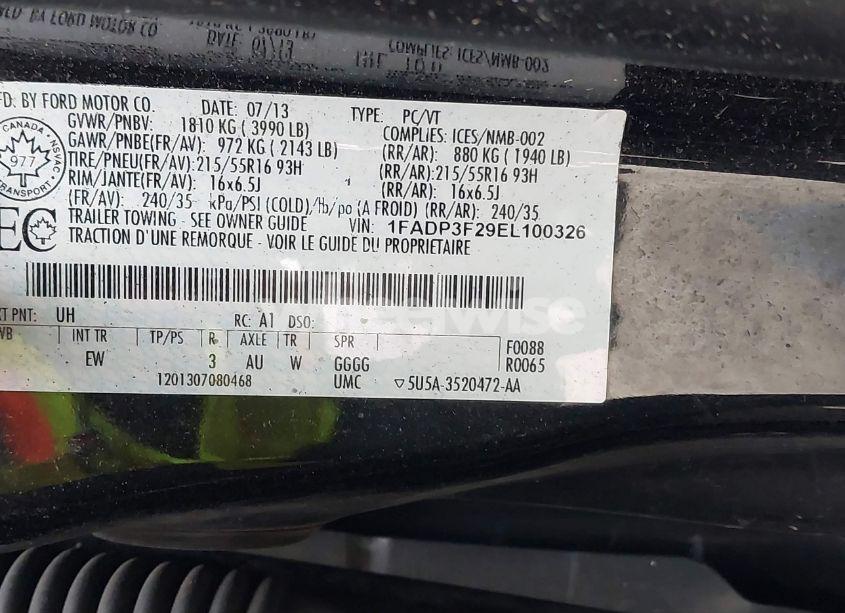 Photo 9 of 2014 Ford Focus SE (VIN 1FADP3F29EL100326)