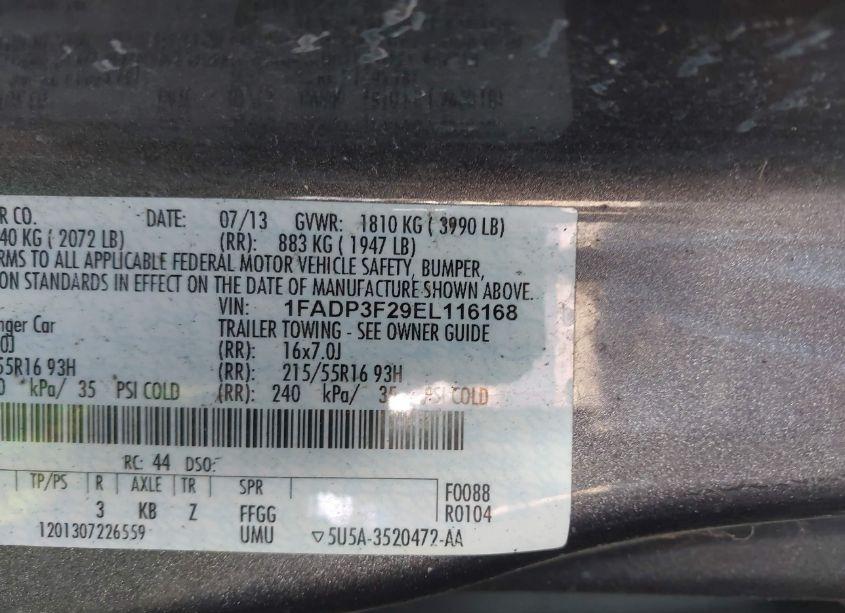 Photo 9 of 2014 Ford Focus SE (VIN 1FADP3F29EL116168)