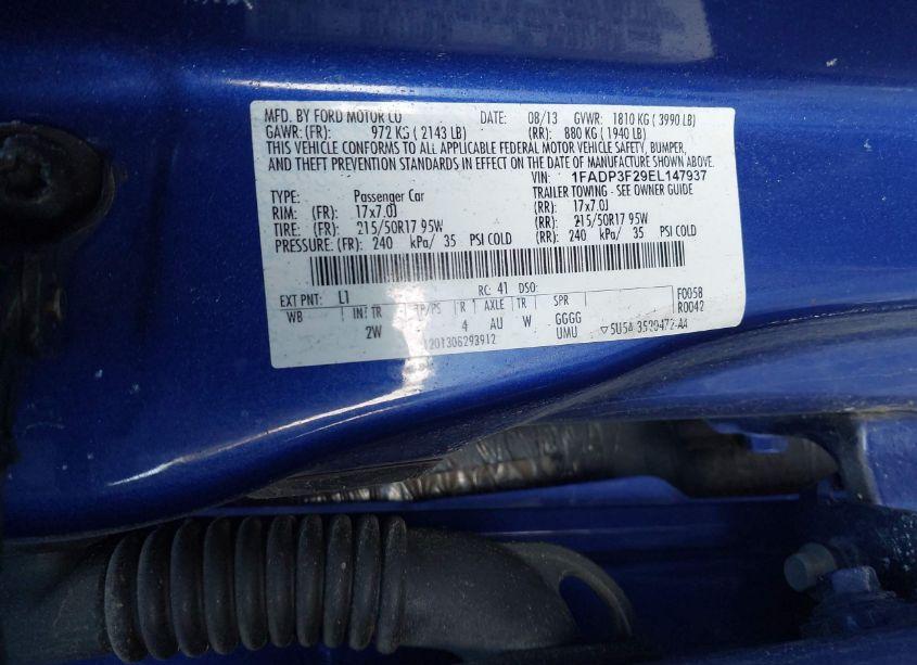 Photo 9 of 2014 Ford Focus SE (VIN 1FADP3F29EL147937)