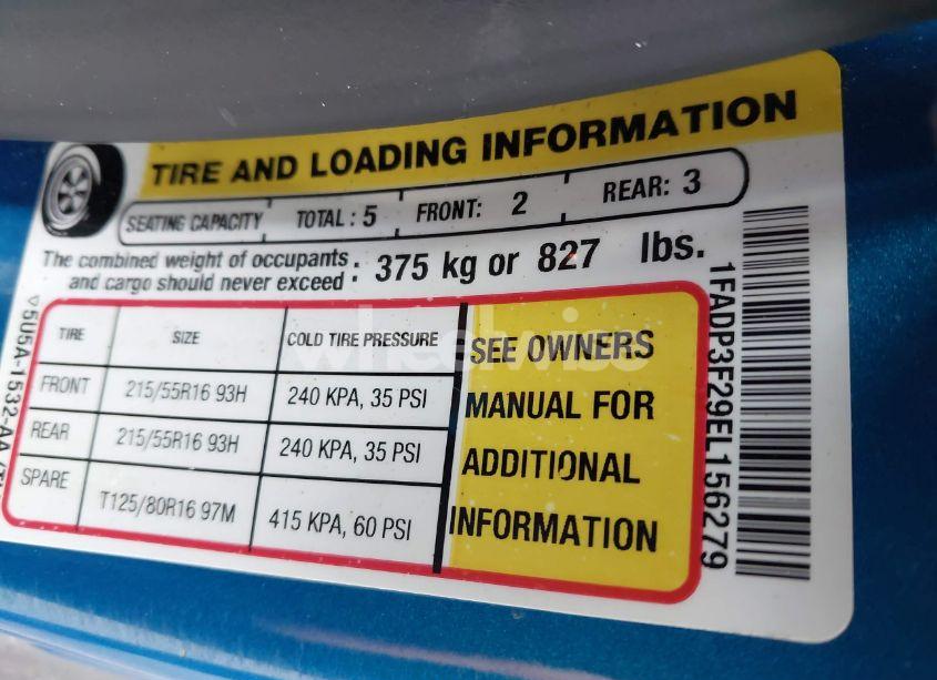 Photo 9 of 2014 Ford Focus SE (VIN 1FADP3F29EL156279)