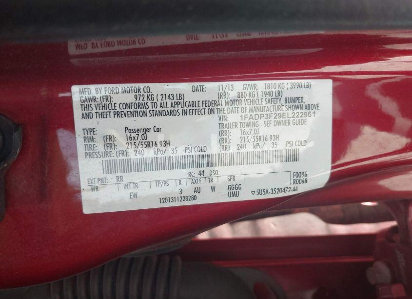 Photo 9 of 2014 Ford Focus SE (VIN 1FADP3F29EL222961)