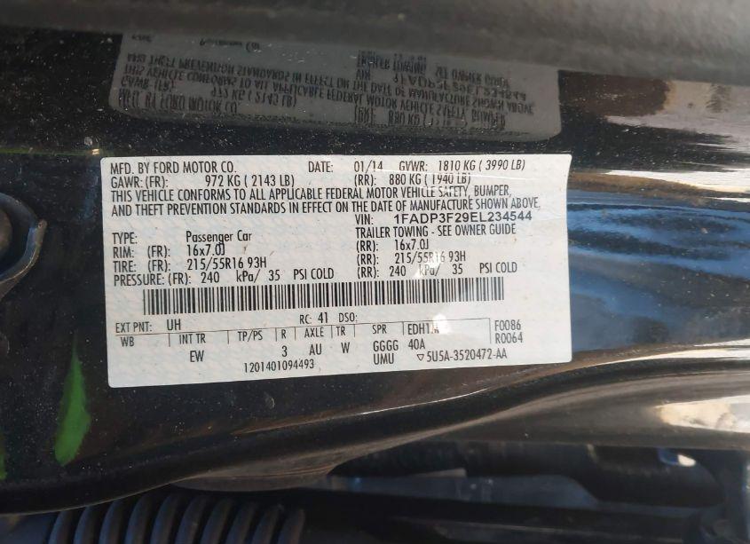 Photo 9 of 2014 Ford Focus SE (VIN 1FADP3F29EL234544)