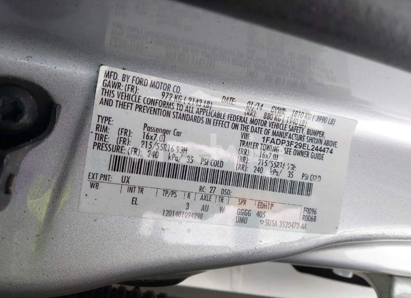 Photo 9 of 2014 Ford Focus SE (VIN 1FADP3F29EL244474)