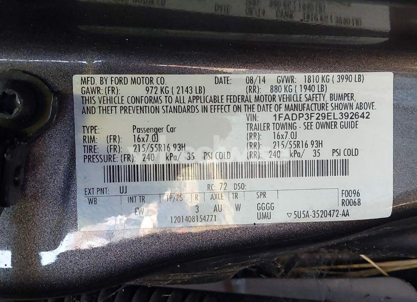 Photo 9 of 2014 Ford Focus SE (VIN 1FADP3F29EL392642)