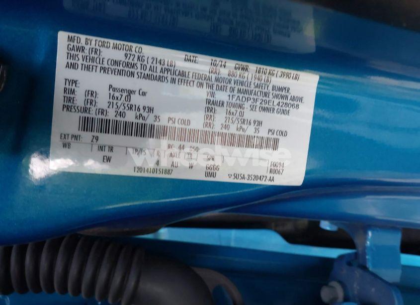 Photo 9 of 2014 Ford Focus SE (VIN 1FADP3F29EL428068)