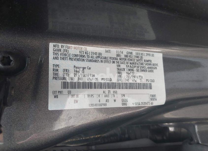 Photo 9 of 2014 Ford Focus SE (VIN 1FADP3F29EL446926)