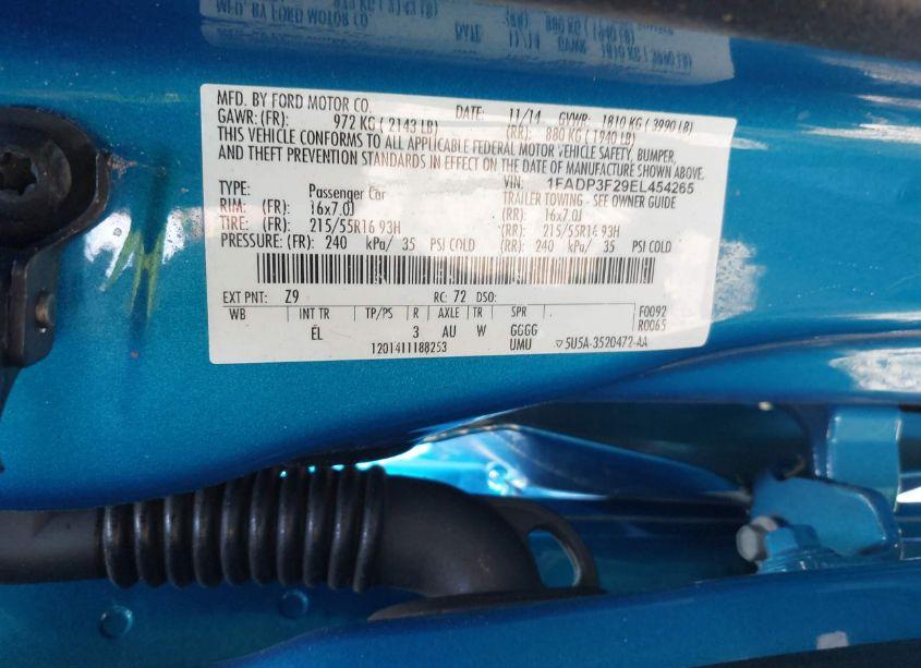 Photo 9 of 2014 Ford Focus SE (VIN 1FADP3F29EL454265)