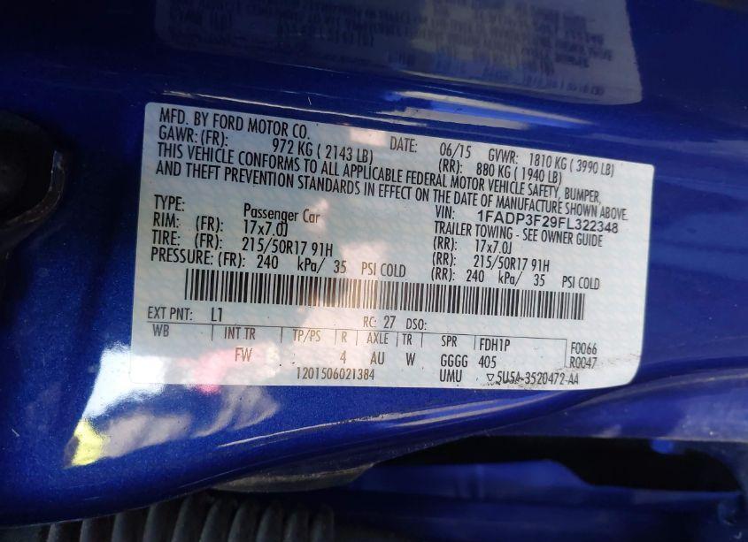 Photo 9 of 2015 Ford Focus SE (VIN 1FADP3F29FL322348)