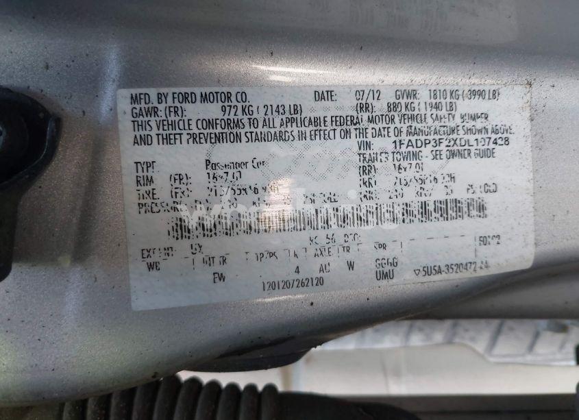 Photo 9 of 2013 Ford Focus SE (VIN 1FADP3F2XDL107428)