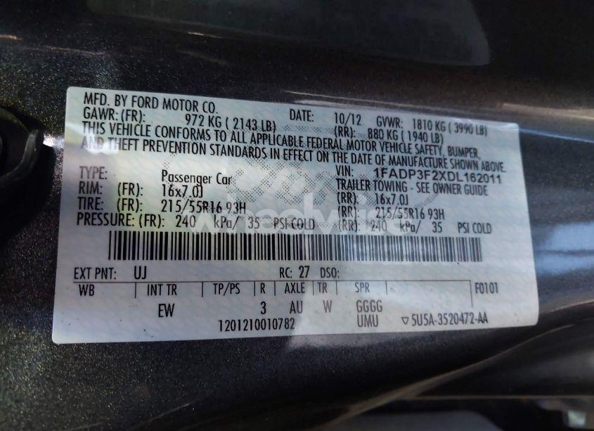 Photo 9 of 2013 Ford Focus SE (VIN 1FADP3F2XDL162011)