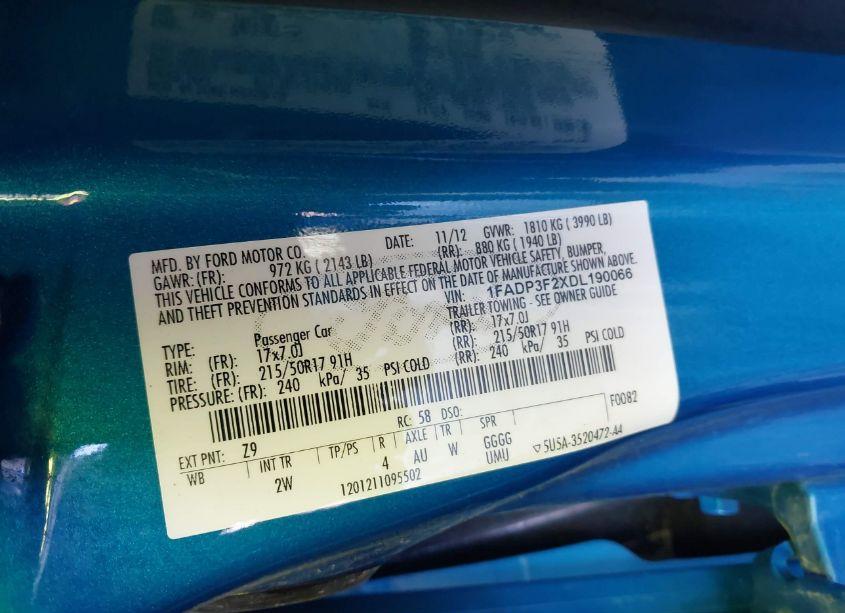 Photo 9 of 2013 Ford Focus SE (VIN 1FADP3F2XDL190066)