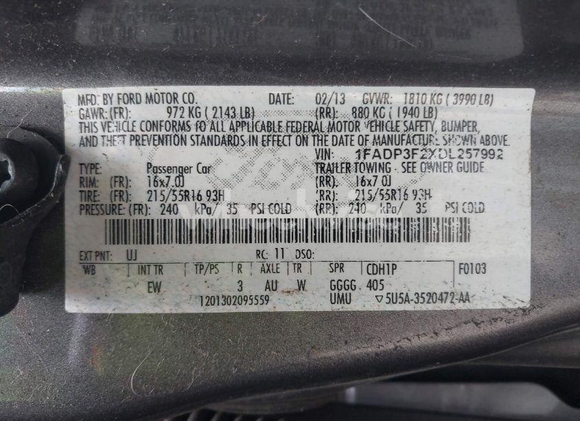 Photo 9 of 2013 Ford Focus SE (VIN 1FADP3F2XDL257992)