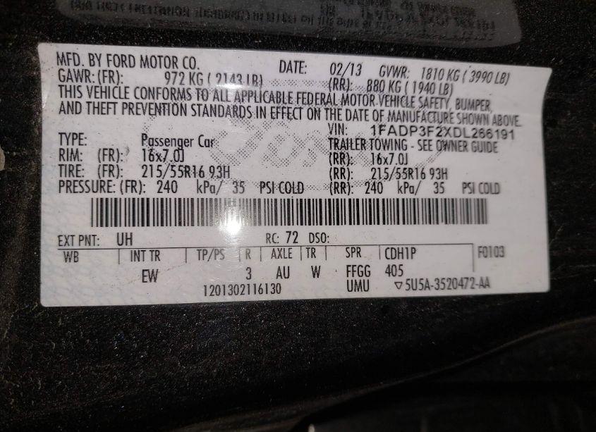 Photo 9 of 2013 Ford Focus SE (VIN 1FADP3F2XDL266191)