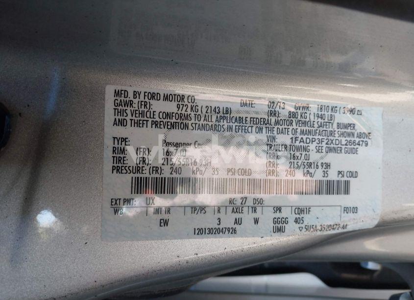 Photo 9 of 2013 Ford Focus SE (VIN 1FADP3F2XDL266479)