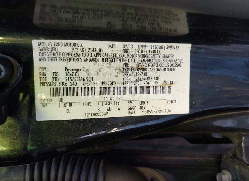 Photo 9 of 2013 Ford Focus SE (VIN 1FADP3F2XDL280298)