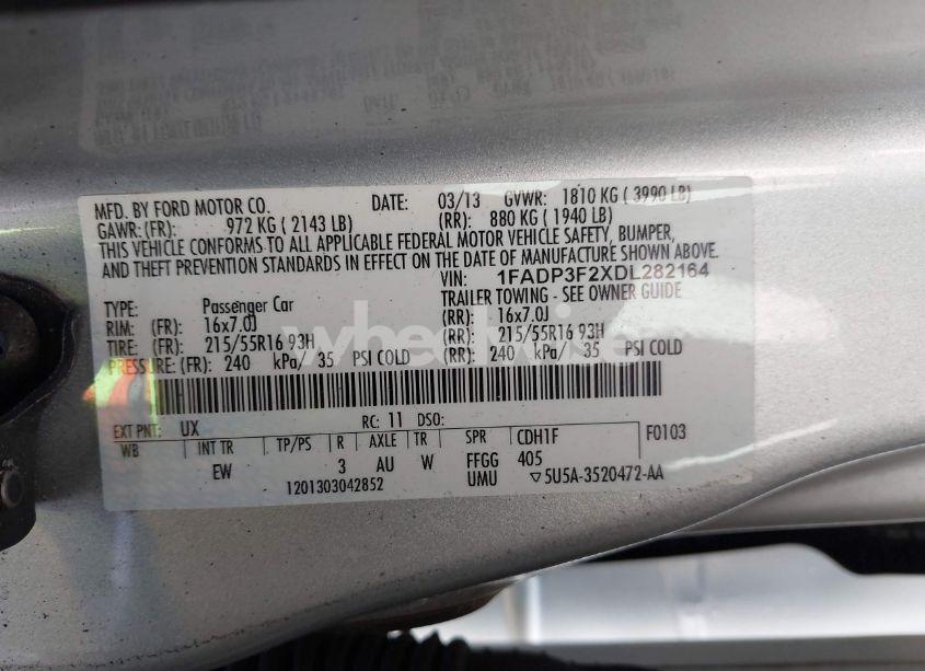Photo 9 of 2013 Ford Focus SE (VIN 1FADP3F2XDL282164)